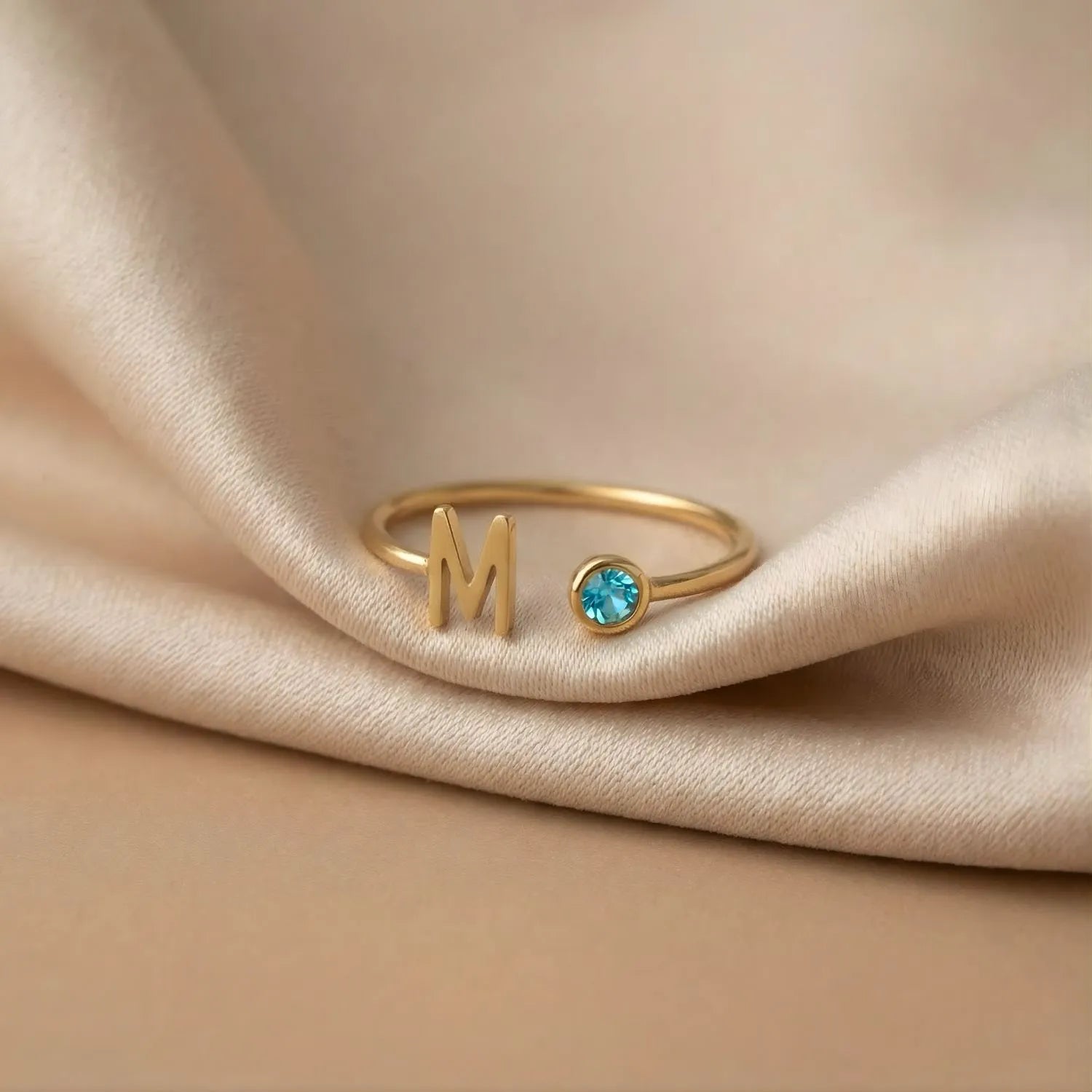 Bague initiale en argent 925