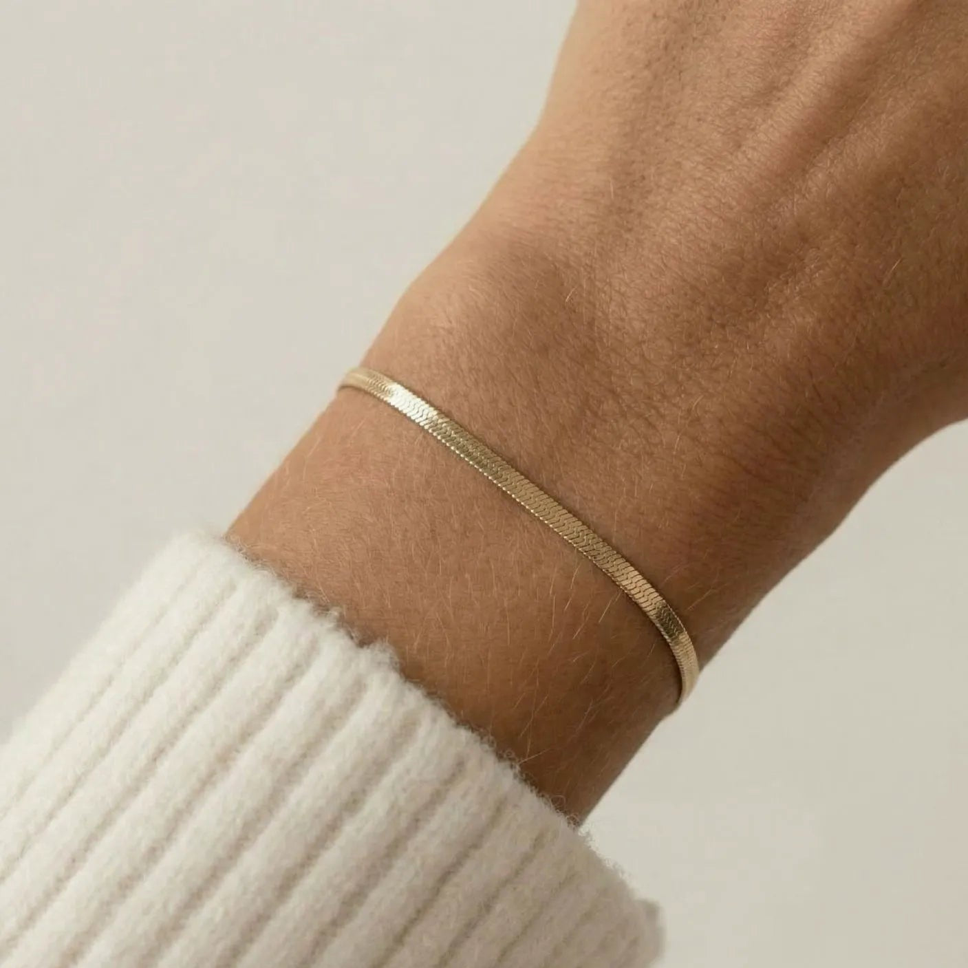Bracelet chaîne plate minimaliste