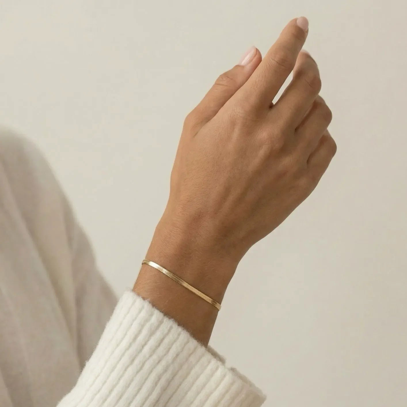 Bracelet chaîne plate minimaliste