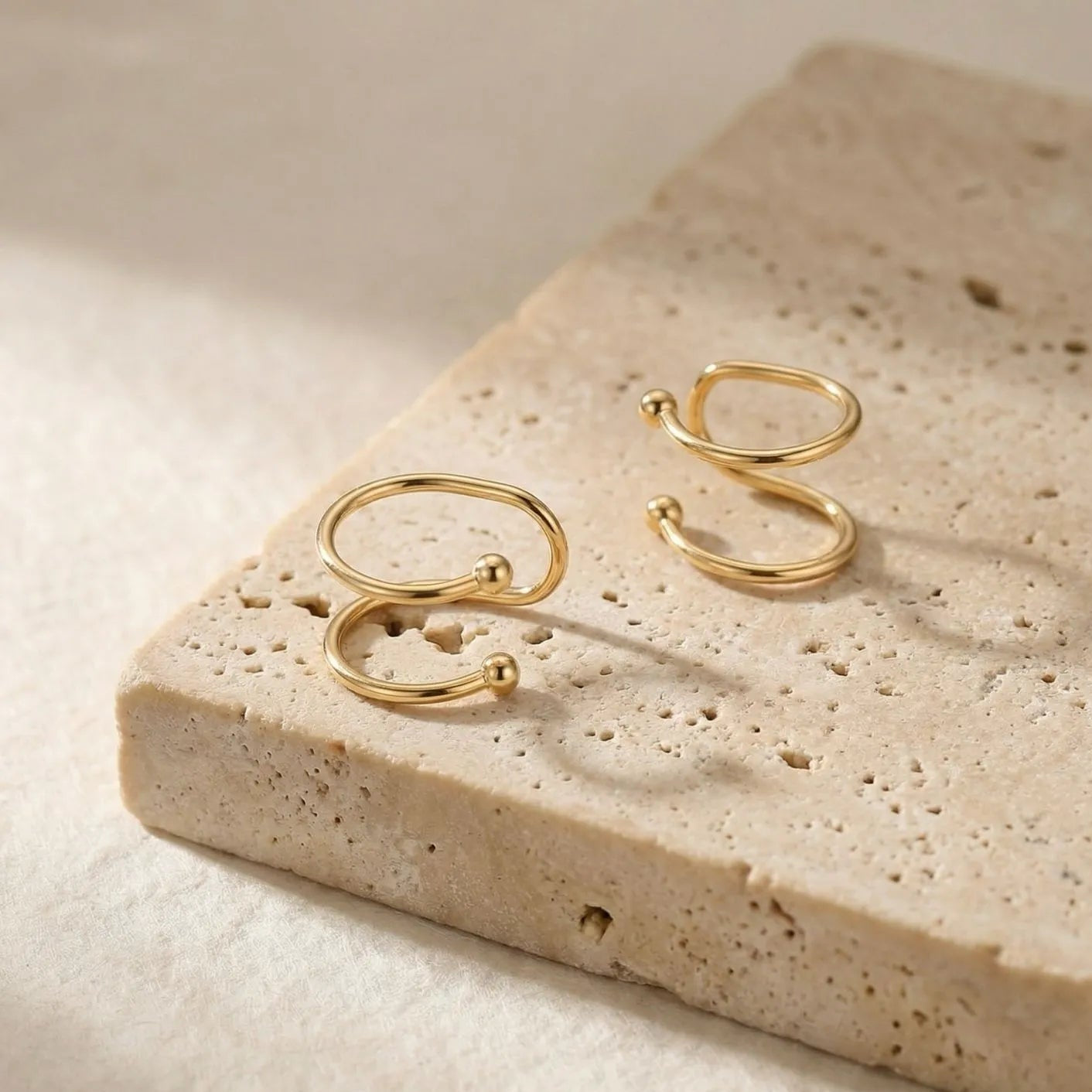 Boucles d’oreilles doubles sans piercing
