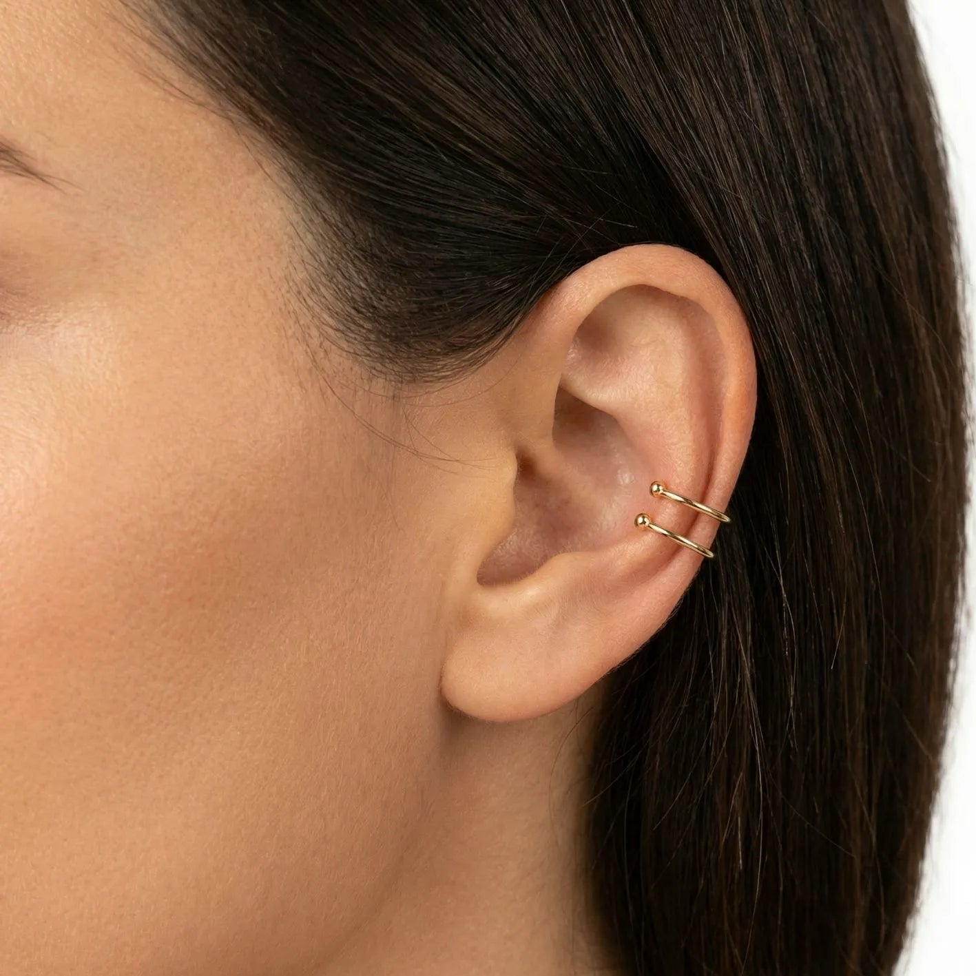 Boucles d’oreilles doubles sans piercing